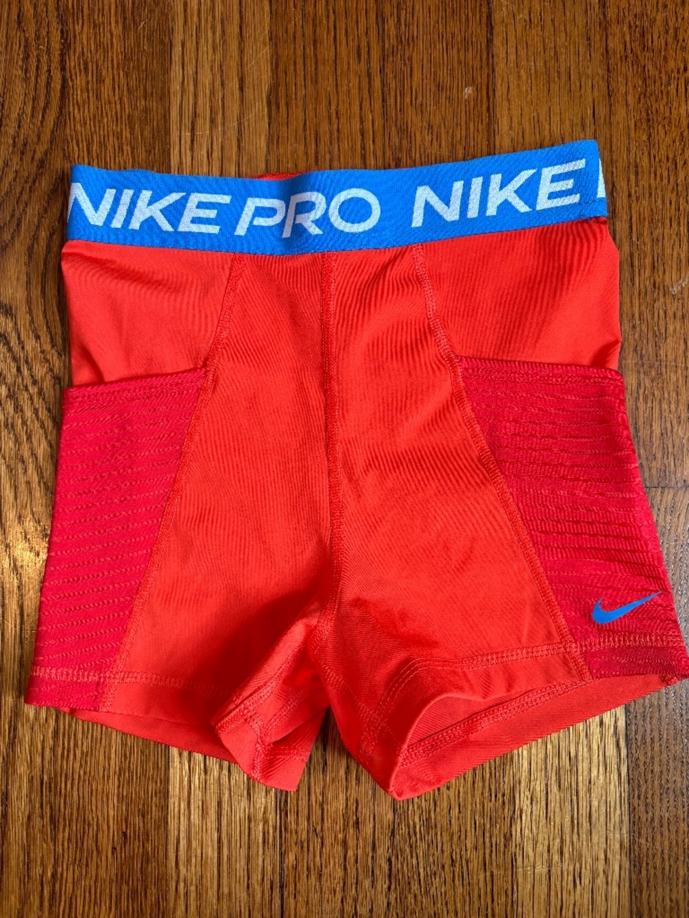 Nike Pro Women's Orange and Blue Spandex Shorts